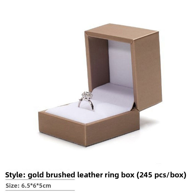 Brushed Leather Jewelry Storage Box for Rings Necklaces Bracelets