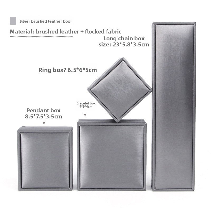 Brushed Leather Jewelry Storage Box for Rings Necklaces Bracelets