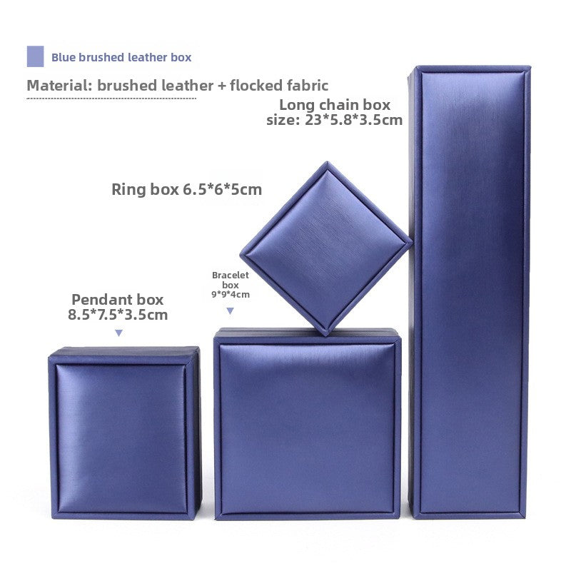 Brushed Leather Jewelry Storage Box for Rings Necklaces Bracelets