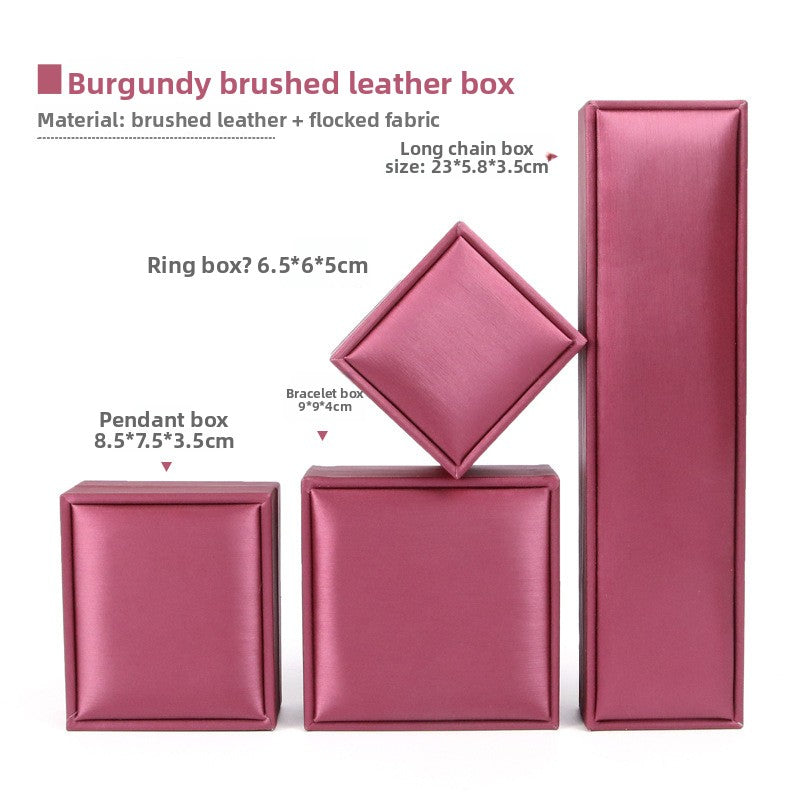 Brushed Leather Jewelry Storage Box for Rings Necklaces Bracelets