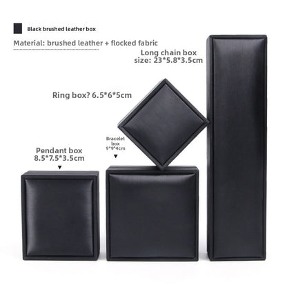 Brushed Leather Jewelry Storage Box for Rings Necklaces Bracelets