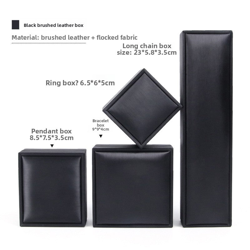 Brushed Leather Jewelry Storage Box for Rings Necklaces Bracelets