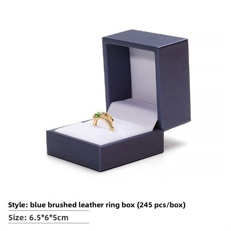Brushed Leather Jewelry Storage Box for Rings Necklaces Bracelets