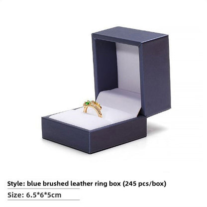 Brushed Leather Jewelry Storage Box for Rings Necklaces Bracelets