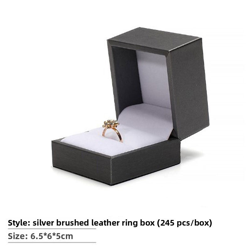 Brushed Leather Jewelry Storage Box for Rings Necklaces Bracelets