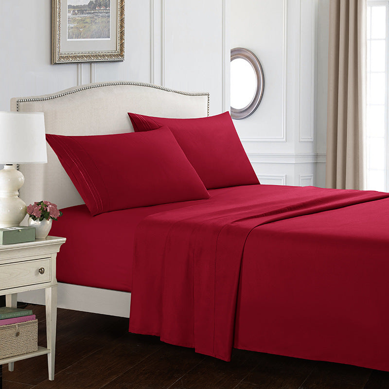 Brushed Solid Color Bed Sheets Set