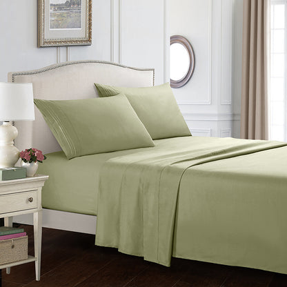 Brushed Solid Color Bed Sheets Set