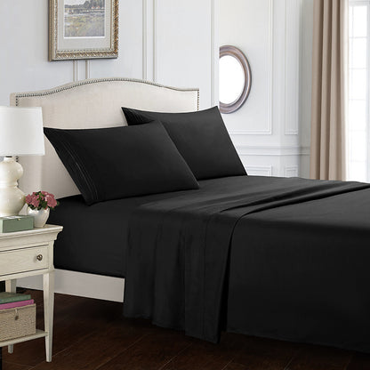 Brushed Solid Color Bed Sheets Set