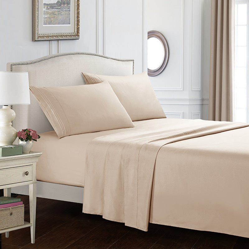 Brushed Solid Color Bed Sheets Set