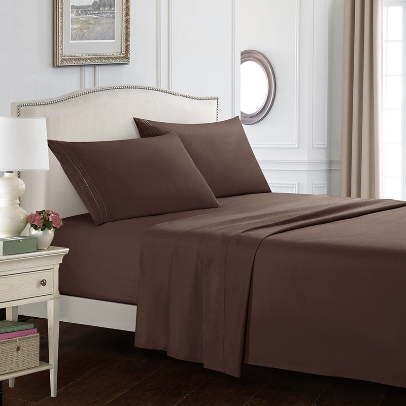 Brushed Solid Color Bed Sheets Set