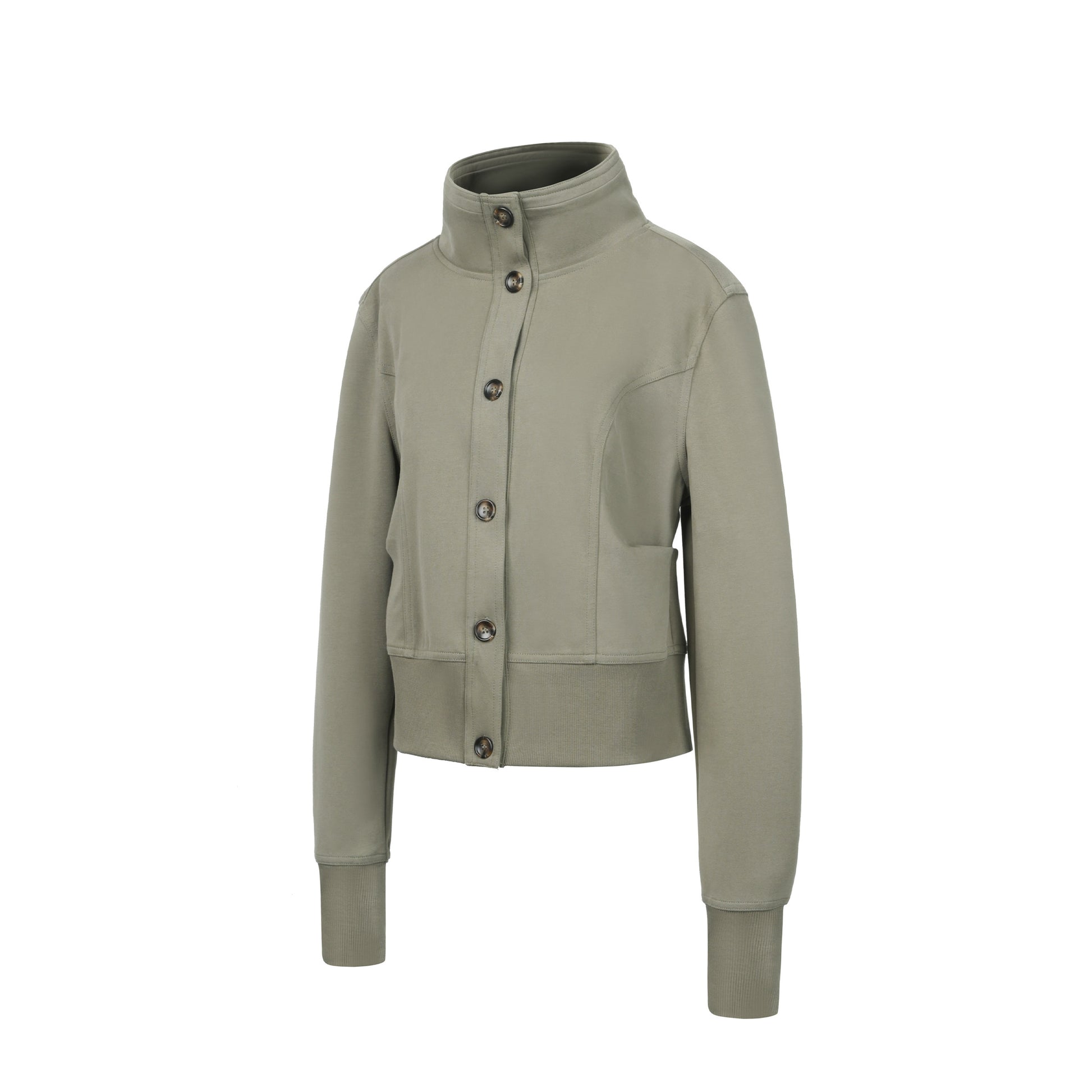 Brushed Stand Collar Slim-Fit Jacket