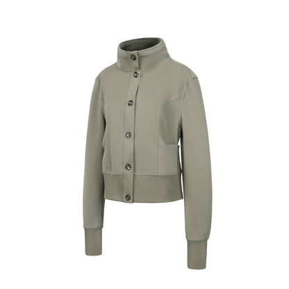 Brushed Stand Collar Slim-Fit Jacket