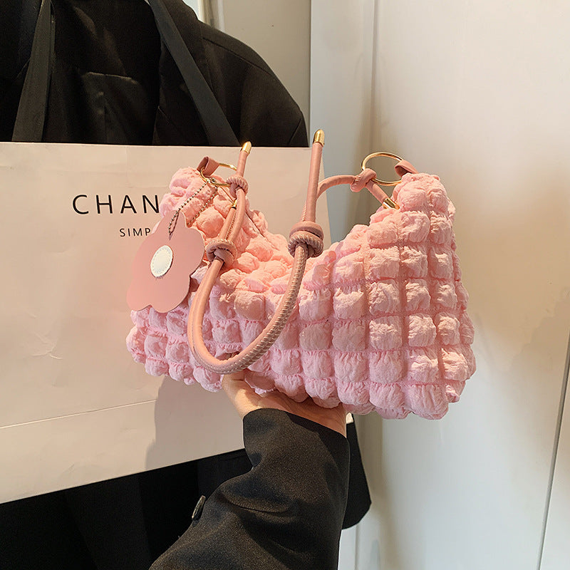 Bubble Flower Cylindrical Handbag for Women