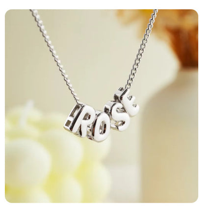 Bubble Letter Alphabet Pendant Necklace
