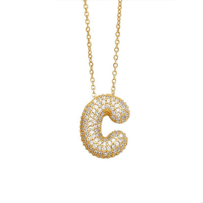 Bubble Letter Pendant Necklace