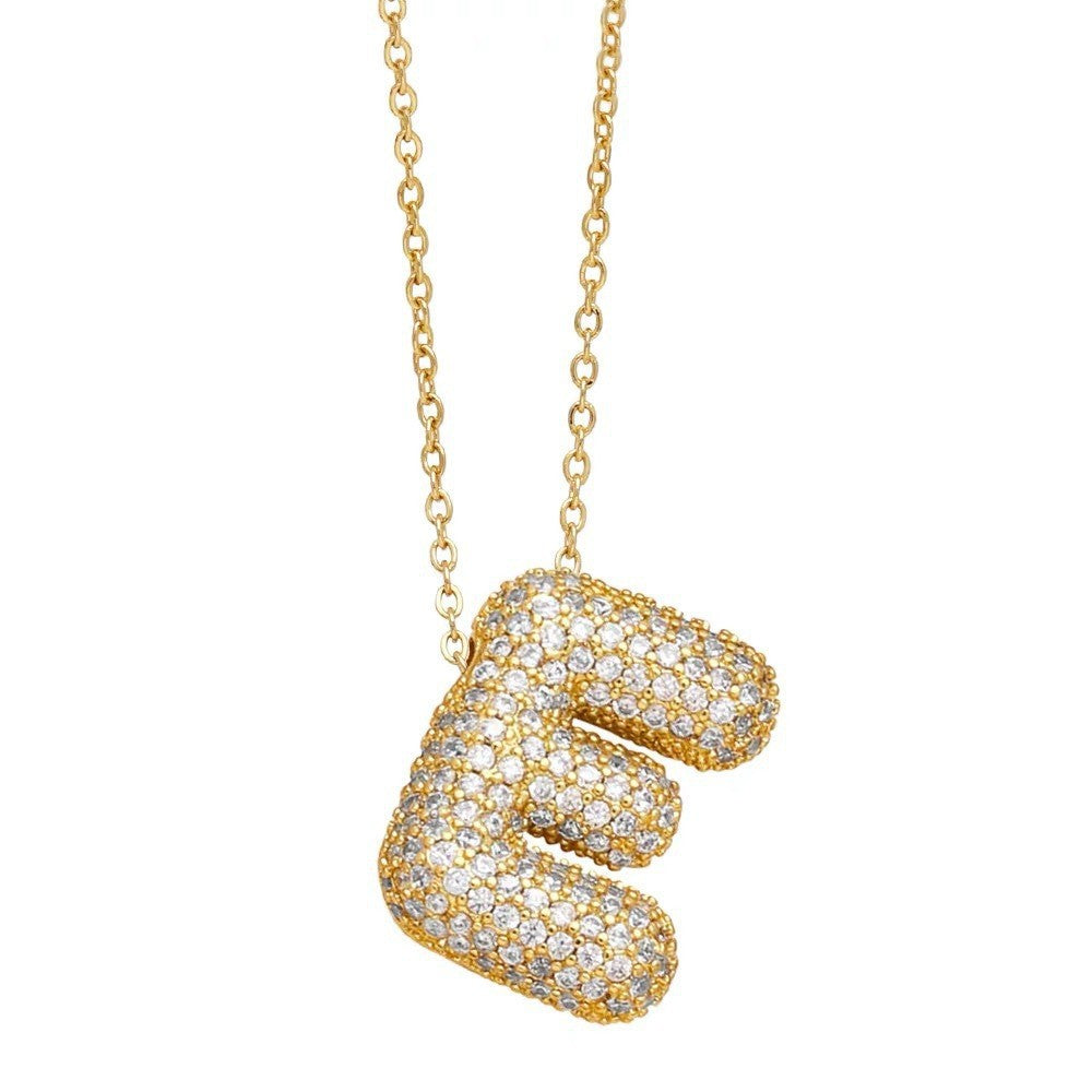 Bubble Letter Pendant Necklace
