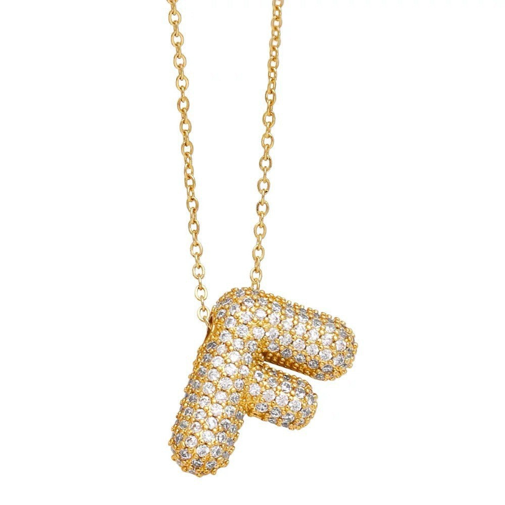 Bubble Letter Pendant Necklace