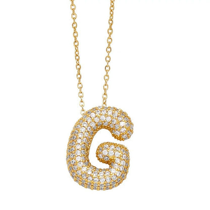 Bubble Letter Pendant Necklace