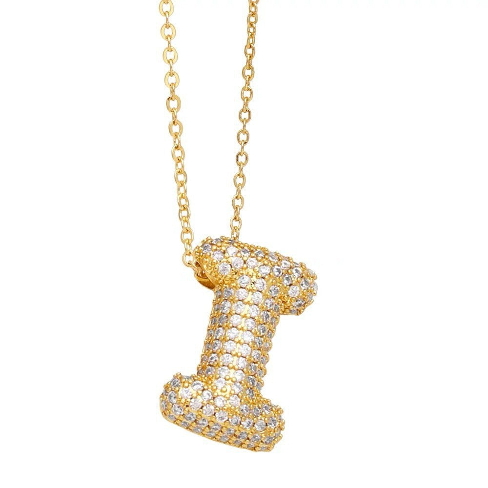 Bubble Letter Pendant Necklace