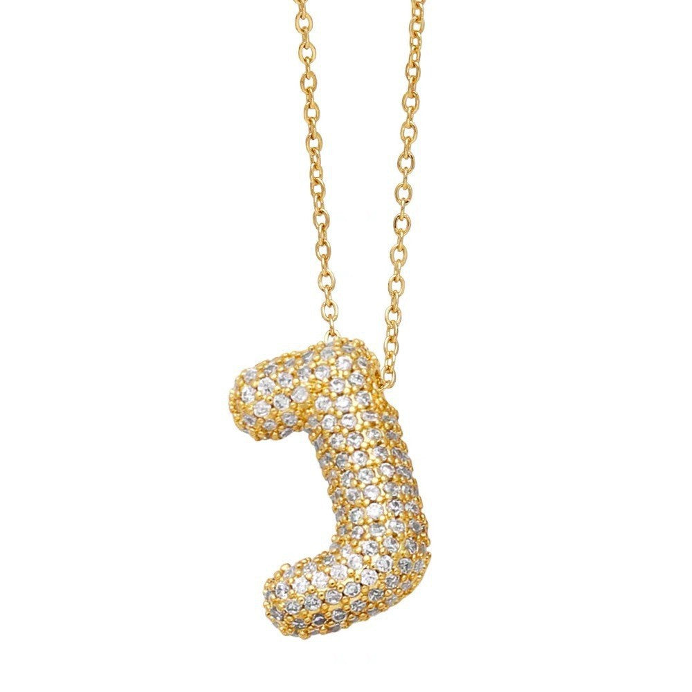 Bubble Letter Pendant Necklace