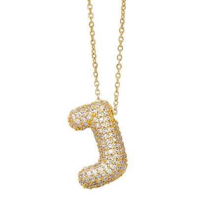 Bubble Letter Pendant Necklace