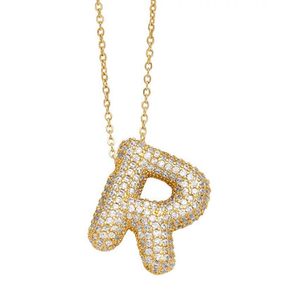 Bubble Letter Pendant Necklace
