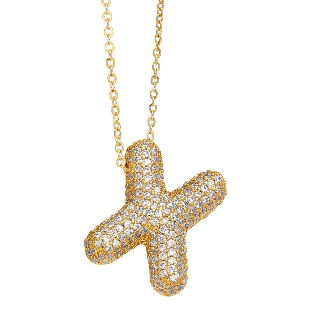 Bubble Letter Pendant Necklace
