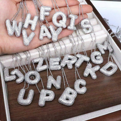 Bubble Letter Pendant Necklace