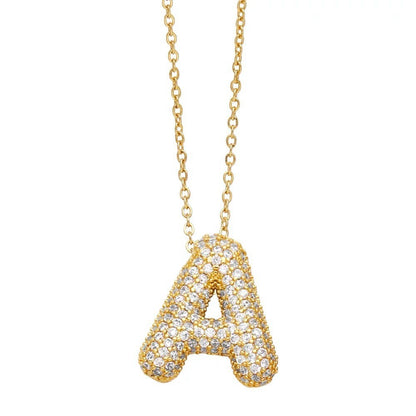 Bubble Letter Pendant Necklace