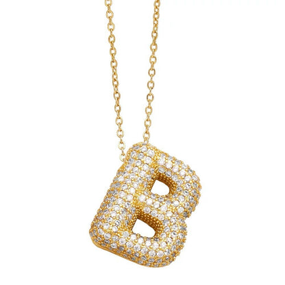 Bubble Letter Pendant Necklace