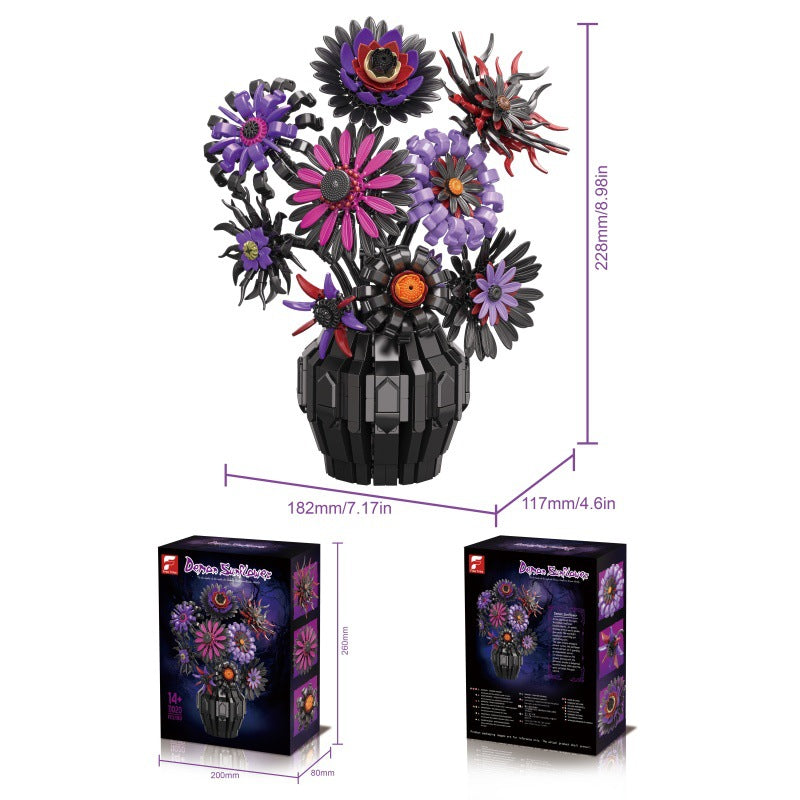 Building Block Flower Assembly Simulation Rose Bouquet
