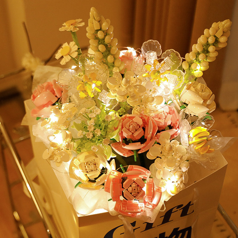 Building Block Flower Bouquet Assembly Kit