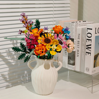 Building Block Flower Bouquet Assembly Kit