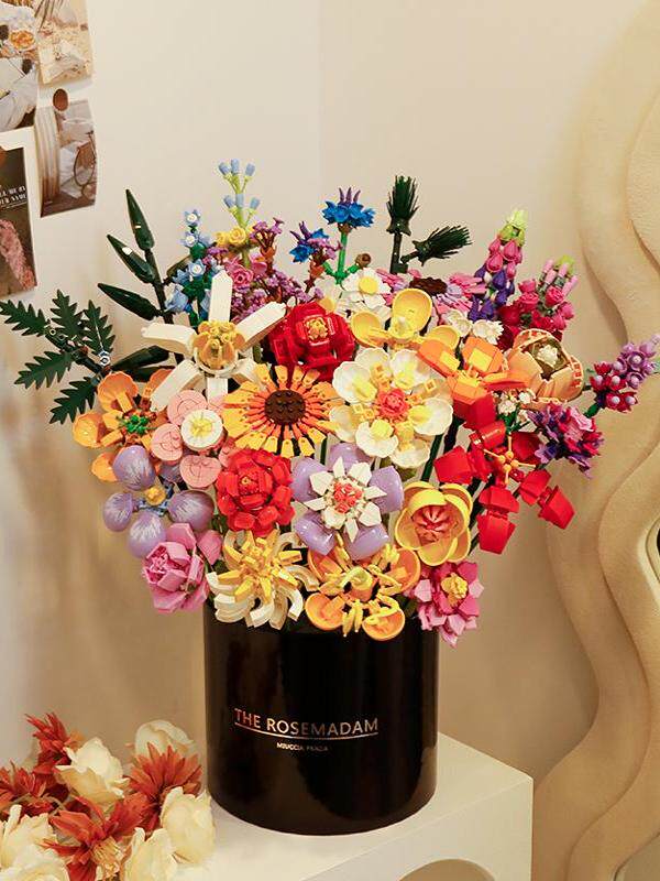 Building Block Flower Bouquet Assembly Kit