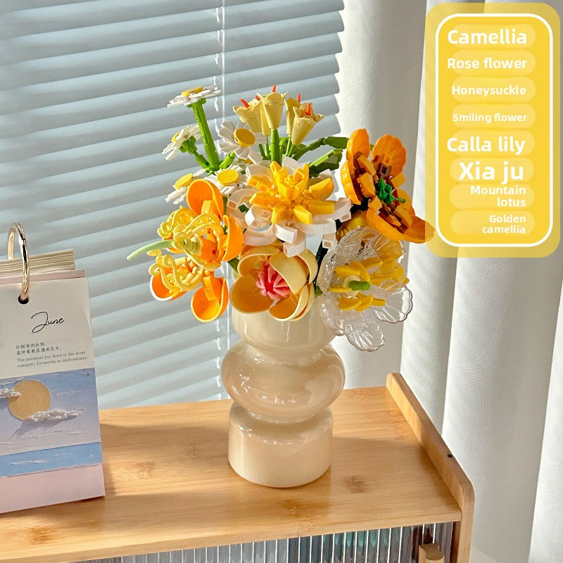 Building Block Flower Bouquet Assembly Kit