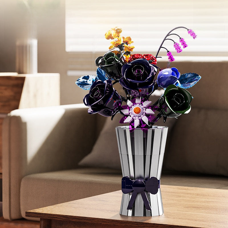 Building Block Flower Bouquet Assembly Kit