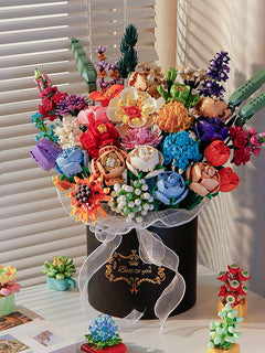 Joyful Bloom 33-Stem Bouquet Black Bucket Oasis