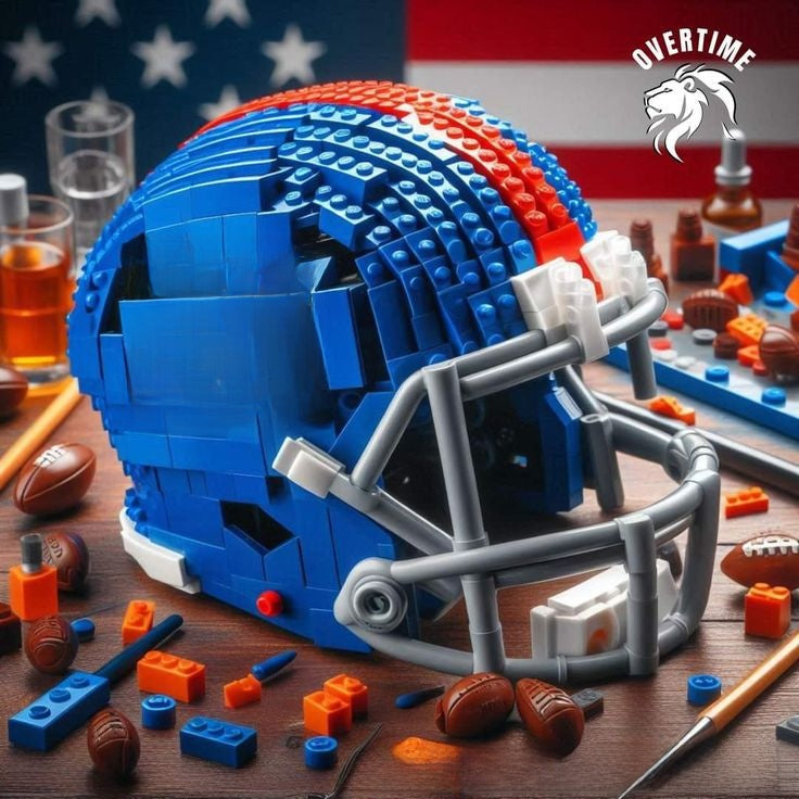Building block football helmet