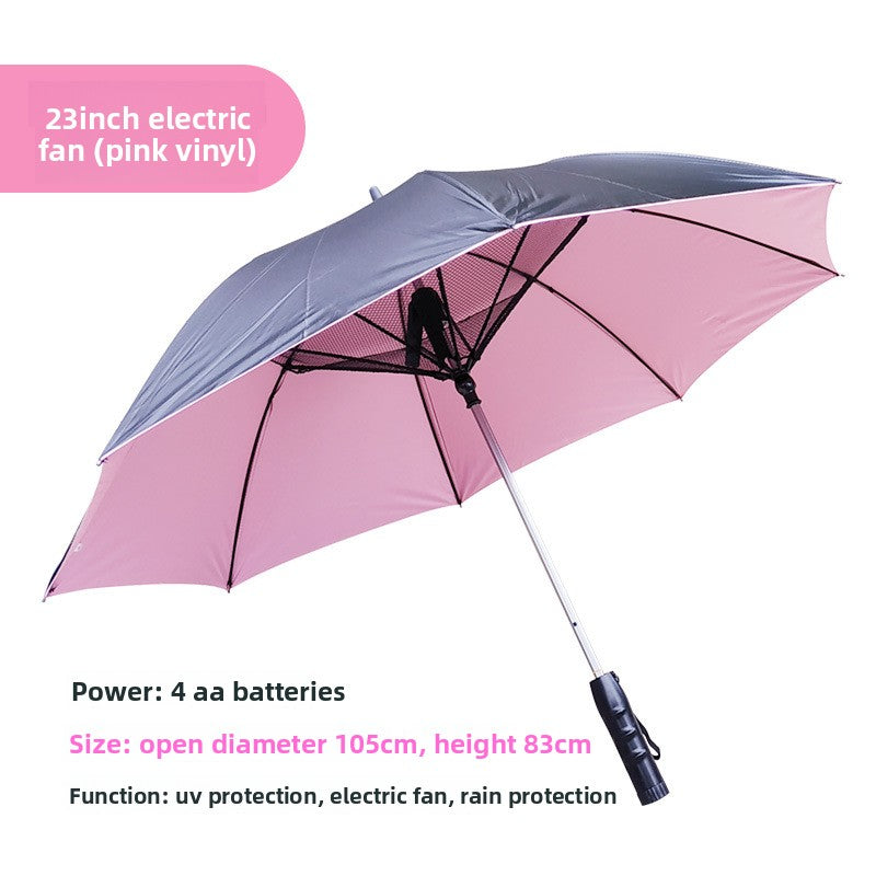 Built-in Fan Umbrella with UV Protection