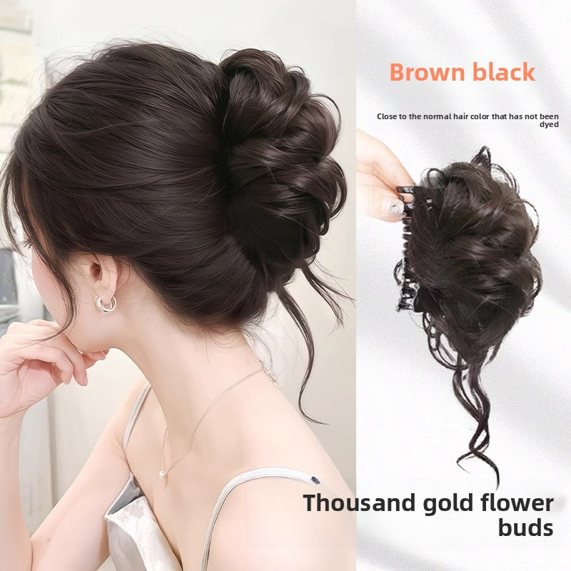 Bun hairstyle, false hair band