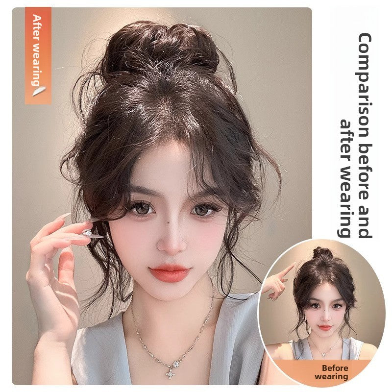 Bun hairstyle, false hair band
