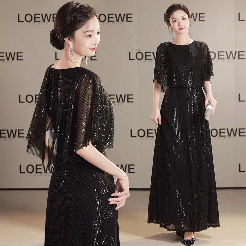 Burgundy Choir Performance Evening Dress for Women