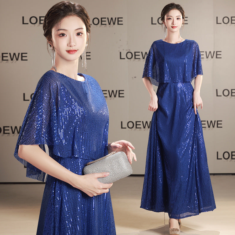 Burgundy Choir Performance Evening Dress for Women