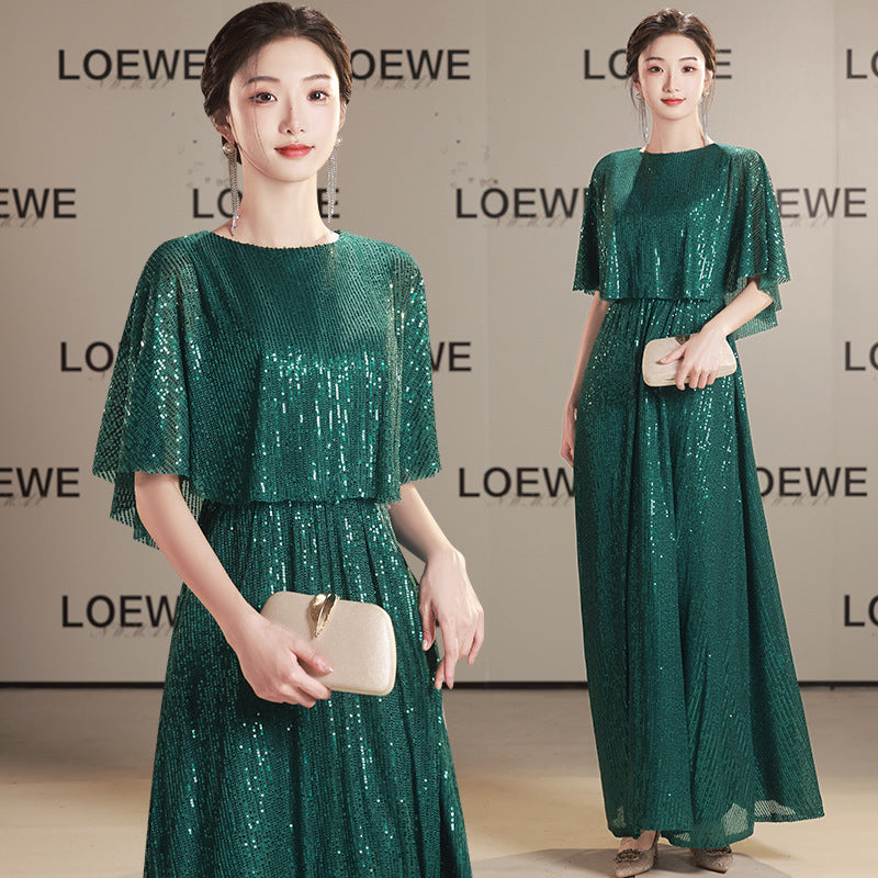 Burgundy Choir Performance Evening Dress for Women