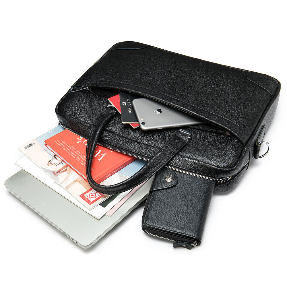 Business genuine leather shoulder bag