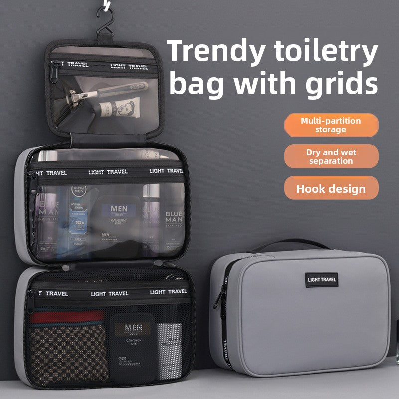 Business large-capacity dry-wet separation toiletry bag