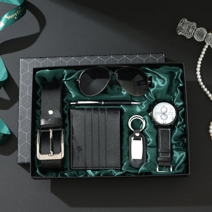 Business Leather Gift Set with Watch and Perfume