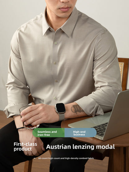 Business long-sleeved plain-colored shirt