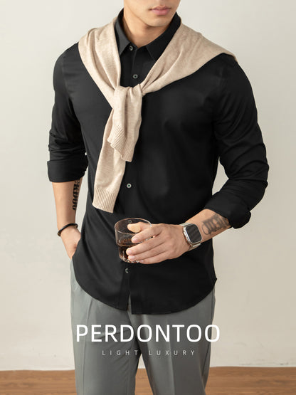 Business long-sleeved plain-colored shirt