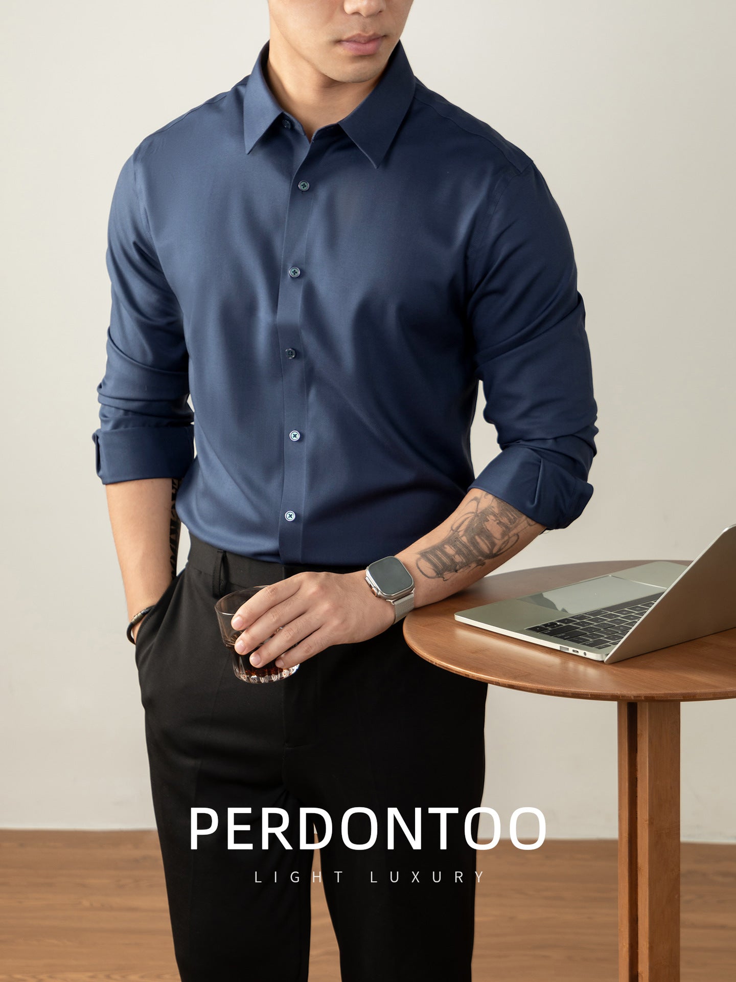 Business long-sleeved plain-colored shirt
